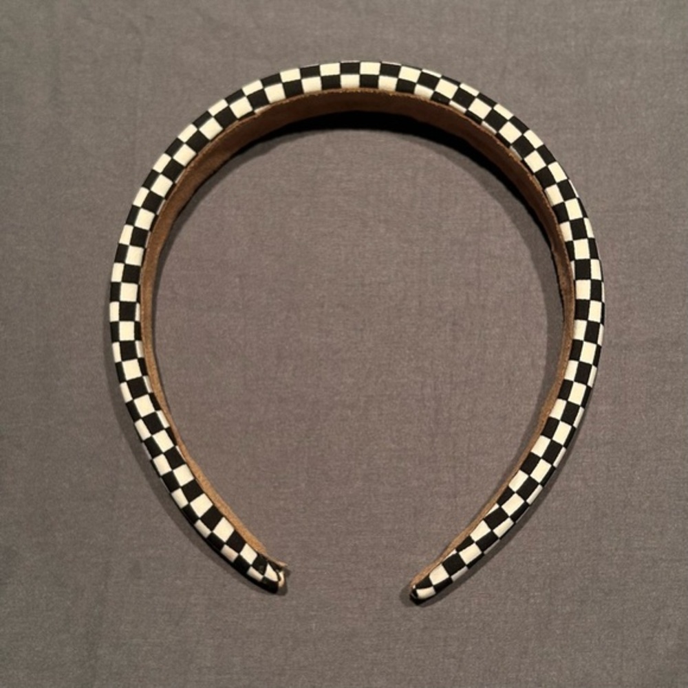 Black & White Checkered Print Headband